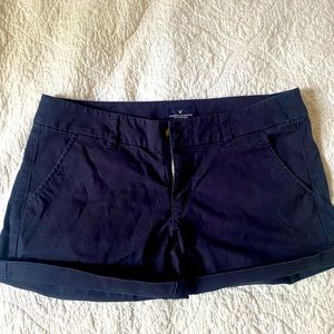 Navy cuffed American Eagle shorts